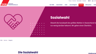 Screenshot der DGB-Website zur Sozialwahl