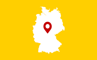 Deutschlandkarte vor gelbem Grund